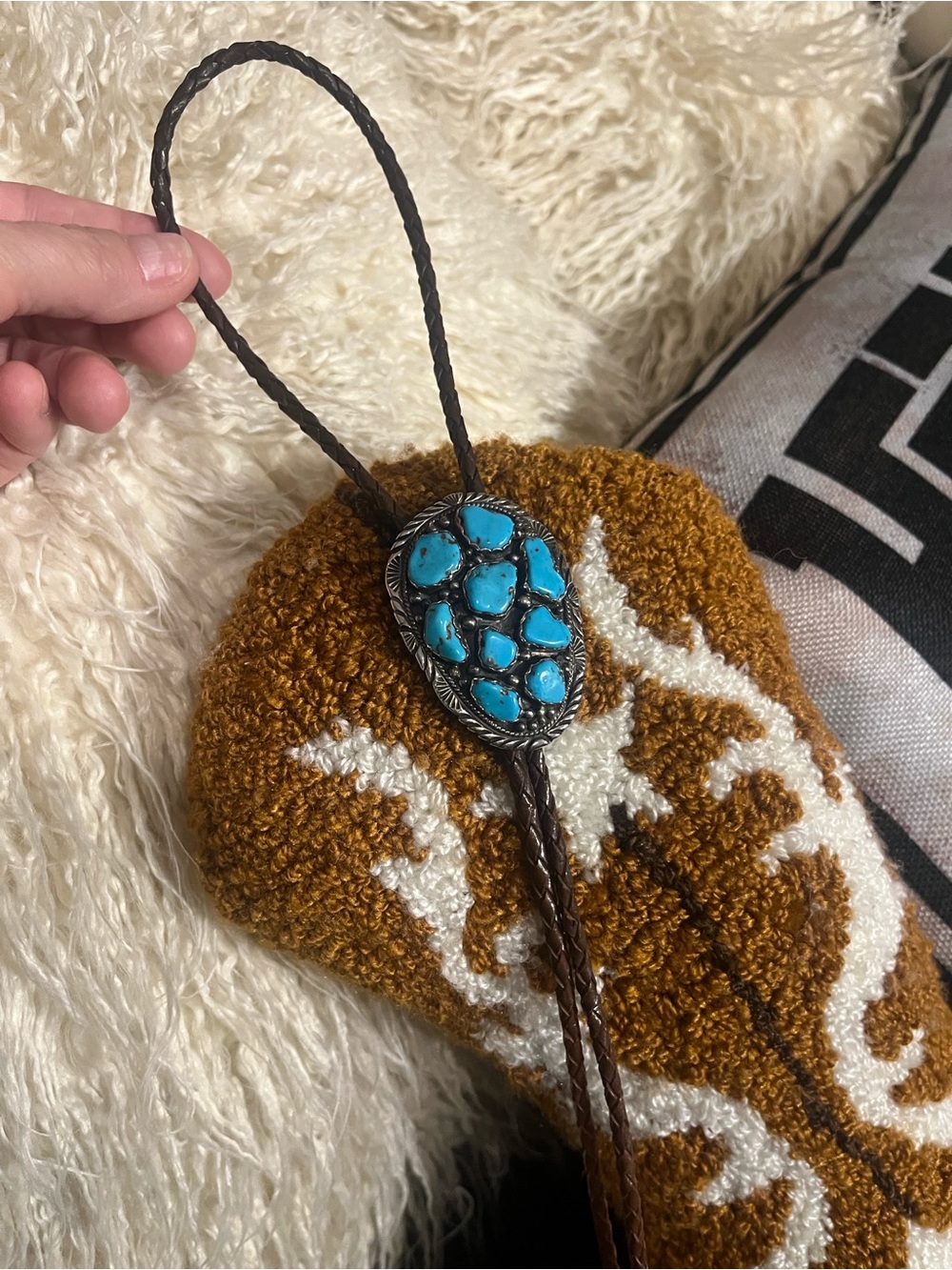 Native American Kingsman turquoise bolo tie - Picture 6 of 7